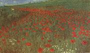 Merse, Pal Szinyei A Field of Poppies oil painting artist